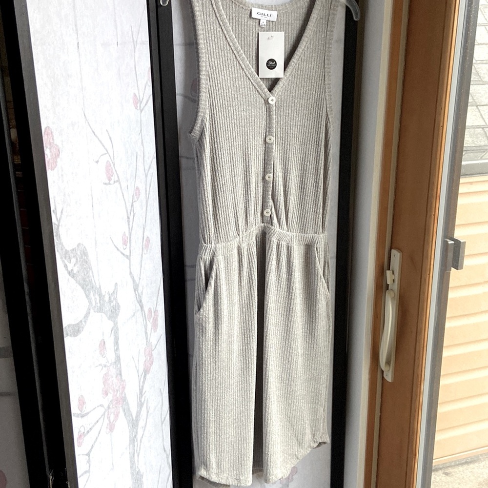 Beautiful light grey ribbed tank dress in size M